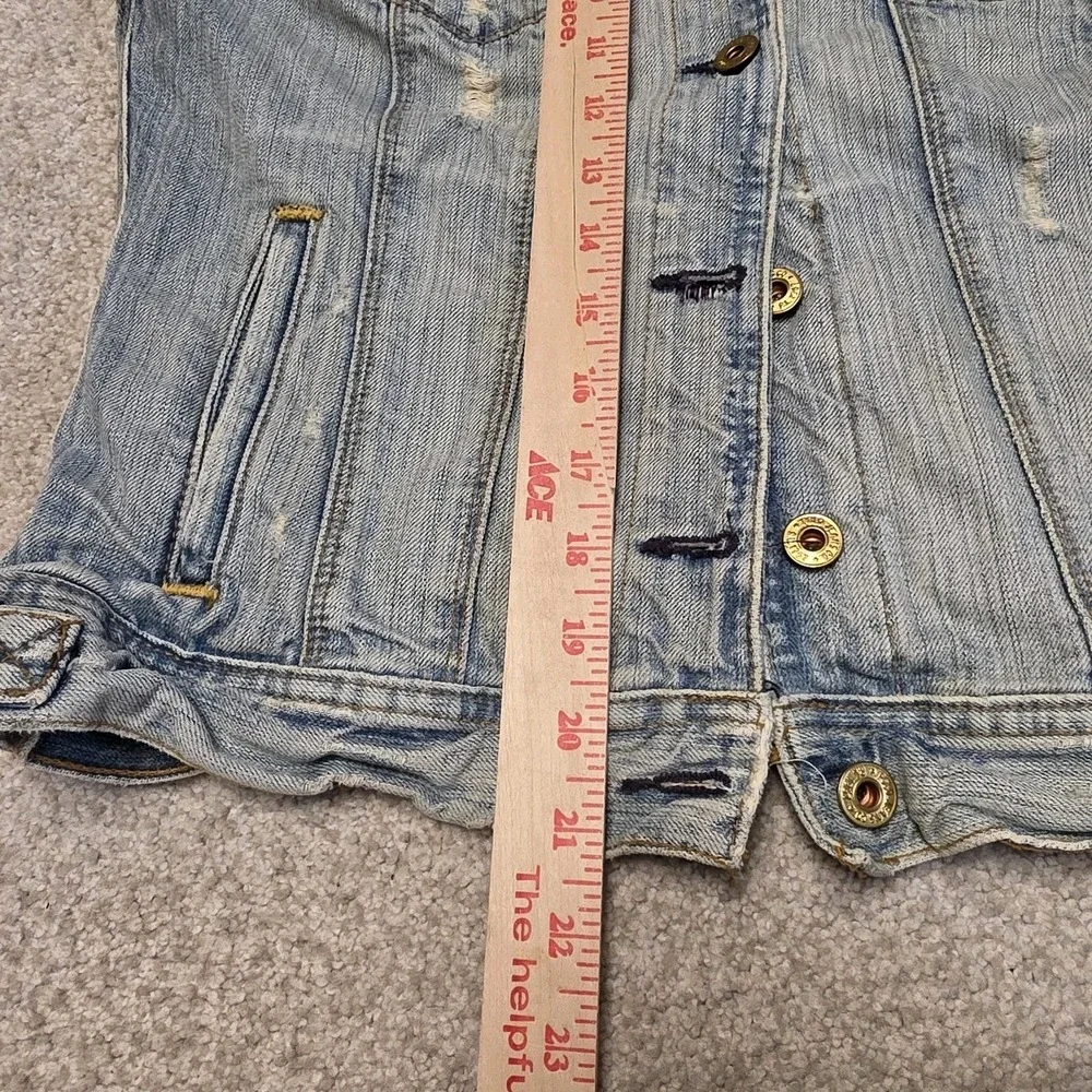 Polo Jeans Co Denim Jacket Women's MED Lydia Distressed Ralph Lauren Jean Jacket - Picture 7 of 7